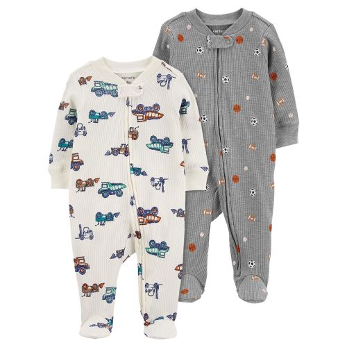 6M Baby 2-Pack Thermal 2-Way Zip Sleep & Plays | Carter's