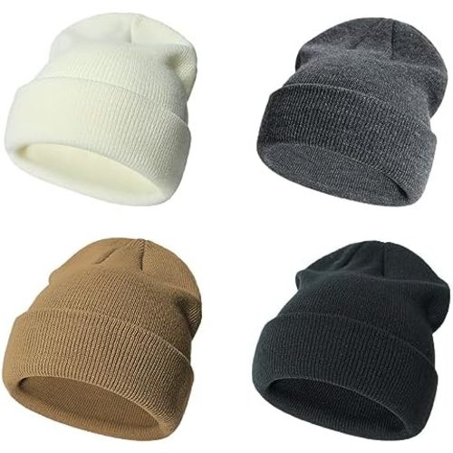 Urban Virgin 4 Packs Toddler Girls Winter Hats Infant Boys Beanie Soft Baby Caps Beanies Kids Knit Winter Hats
