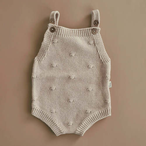 Knitted Jumpsuit - Cotton - Oatmeal