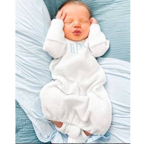 Baby Boy Coming Home Gown Personalized Baby Gift, Monogrammed Take Home Outfit, Unique Baby shower gift idea, Paty Inc Baby Clothing Layette