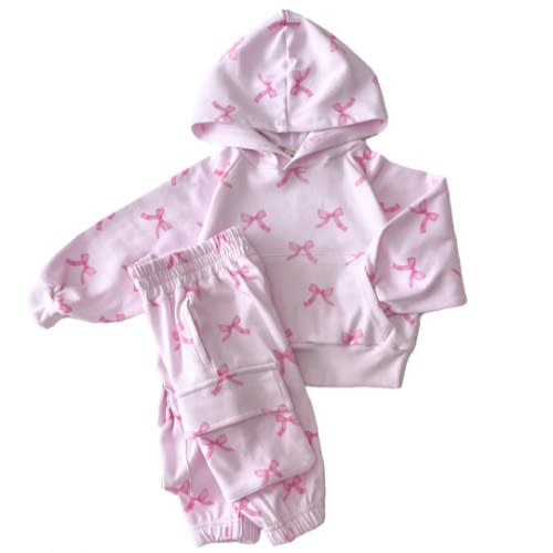 Cargo Jogger Set | Pink Bows