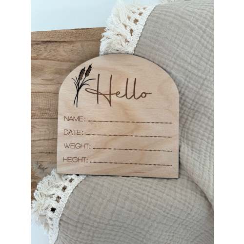 Wild Daisy Wheat Birth Announcement Sign