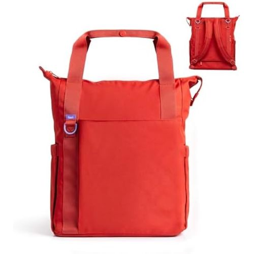 Ubbi Fleuri All-Day Diaper Bag Backpack, Features 12 Pockets, Insulated Bottle Pocket, Wet Bag, Changing Mat, Stroller Straps and Dust Pouch, Lightweight, Easy-Clean & Travel Ready, Wild Poppy