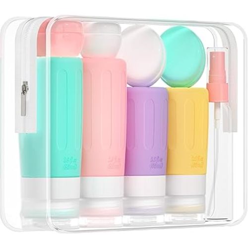 Morfone 16 Pack Travel Bottles Set for Toiletries, TSA Approved Travel Containers Leak Proof Silicone Squeezable Travel Accessories 2oz 3oz Travel Essentials for Shampoo Conditioner Lotion (BPA Free)