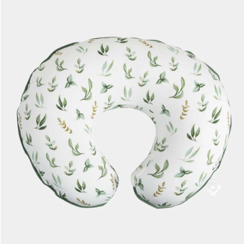 Organic Nursing Pillow Cover - Green Leaves