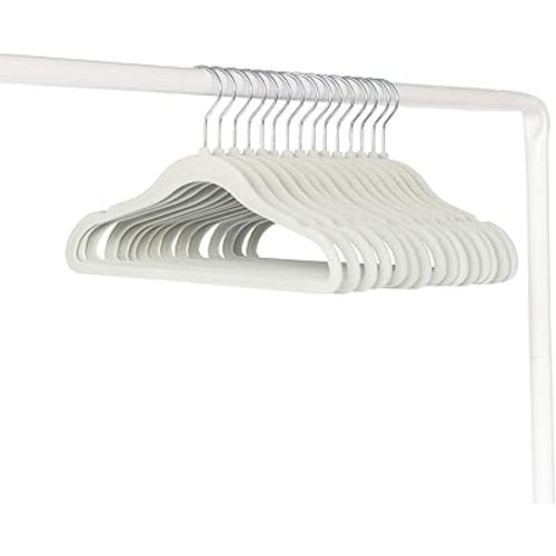 3 Sprouts Velvet Baby Hangers - Non-Slip Hanger for Infant, Toddler, Baby Clothes - Closet Kids Hangers with Slim Design, Nordic Colors, Pack of 30 - Green
