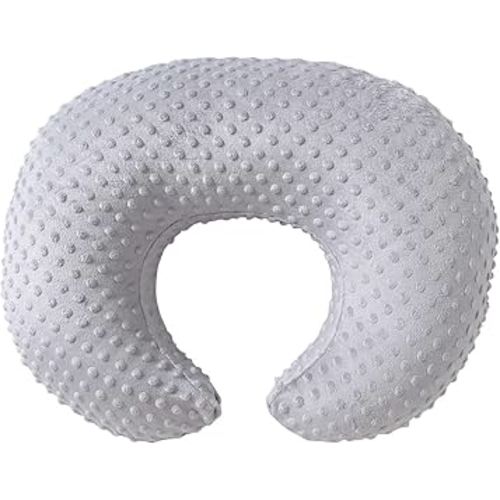 Nursing Pillow Cover Breastfeeding Pillow Cases Plush Dot Slipcover (Gray)