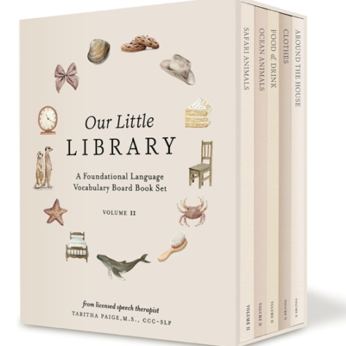 Our Little Library Vol. 2: First 100 Words Board Book Box Set, including Ocean Animals, Safari Animals, Food and Drink, Clothes, and Around the House (Tabitha Paige Children's Book Series)