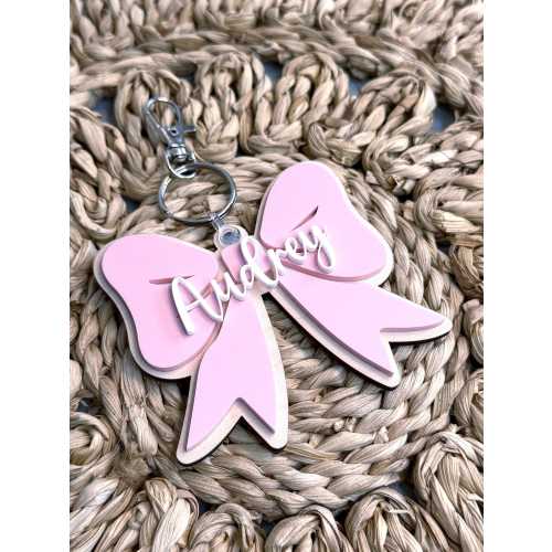 Bow Bag Tag | Backpack Tag | Cheer Tag | Personalized Purse Charm | Valentine Gift Tag | Easter Basket Tag | Gift For Her | Coquette Bow