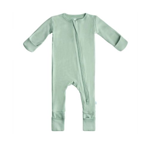 Baby Bamboo Pajamas w/ DreamCuffs® (Sage Green 3-6 months)
