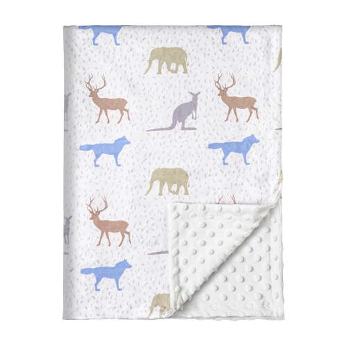 Gllquen Baby Super Soft Plush Minky Blanket with Double Layer Dotted Backing for Newborn Infant Toddler for Boys Girls 30"x 40",Kangaroos