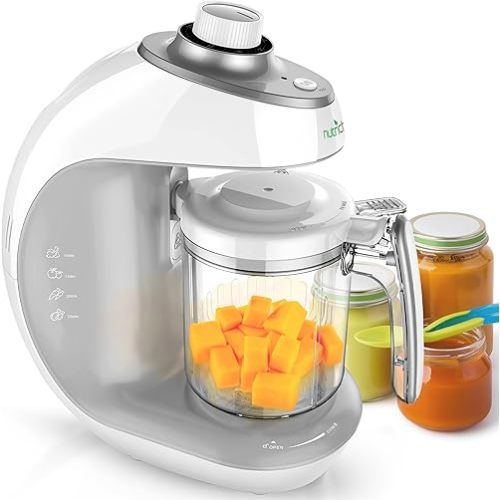 NutriChef Baby Food Maker | 2-in-1 Steam Cooker & Puree Blender | Adjustable Steam Timer | Blend Organic Food for Babies, Infants & Toddlers | Includes Dishwasher Safe Steam Basket & Bowl
