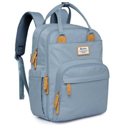 Ruvalino Large Diaper Bag Backpack, Multifunction Baby Changing Travel Bag with Insulated Pockets, Waterproof Backpack for Moms & Dads - Sky Blue