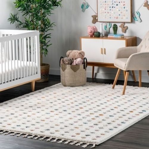 Brooklyn Rug Co Aurelia Dotted High-Low Kids Area Rug