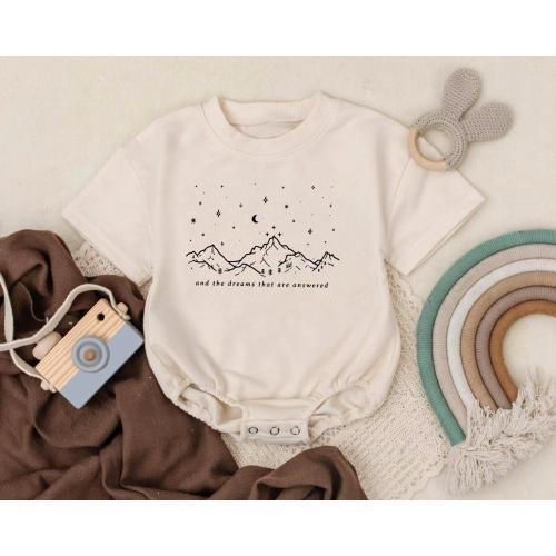 To The Stars Who Listen And The Dreams That Are Answered Short Sleeves Romper, Book Lover Gift, Night Court Baby Bodysuit, Bookish Gift