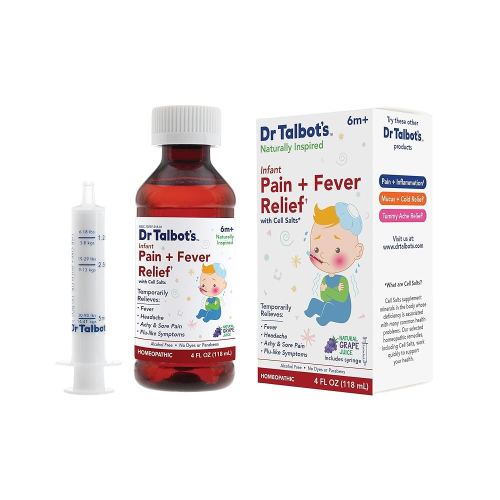 Dr. Talbot's Infant Pain and Fever Relief Liquid Medicine - 4 fl oz - 6+ Months - Grape Juice Flavor - No Alcohol, Dyes, or Parabens - Baby Essentials