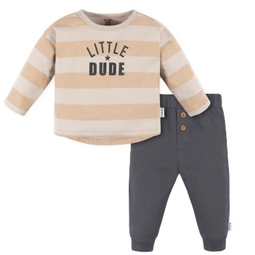 Gerber Baby Boys' Jogger Set, 2-Piece, Color: Little dude, Size: 3-6 months