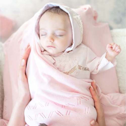 Knit Baby Blanket, Pink - Dondolo | Maisonette