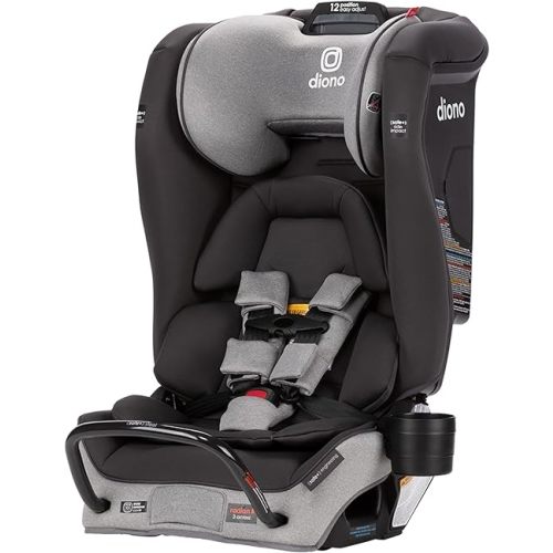 Diono Radian 3RXT SafePlus, 4-in-1 Convertible Car Seat, Rear and Forward Facing, SafePlus Engineering, 3 Stage Infant Protection, 10 Years 1 Car Seat, Slim Fit 3 Across, Gray Slate