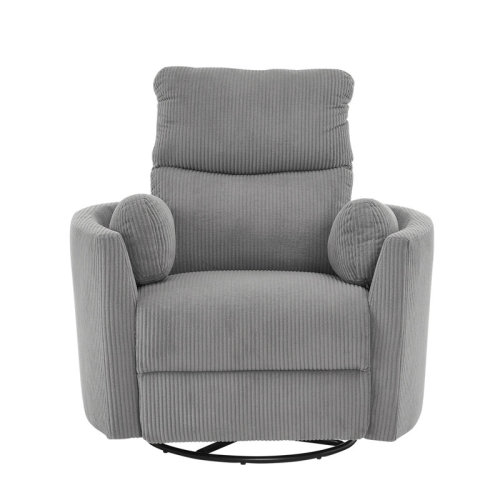 Latitude Run® 40″ Wide Power Swivel Recliner with USB Charging – Corduroy Glider Barrel Chair & Reviews | Wayfair
