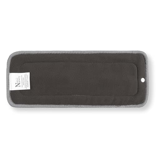 Nora's Nursery 10 Pack Charcoal & Microfiber Inserts with Snap - 5 Layers - Reusable and Absorbent - 13" x 5" Perfect for Any Diaper