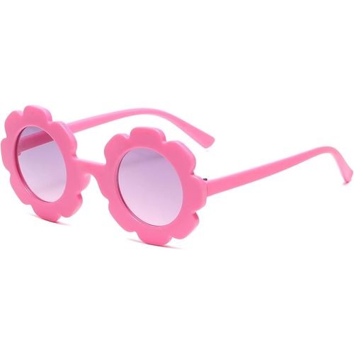 Kids Round Flower Sunglasses Girl flower Shaped Sunglasses Cute Kids Eyewear for Pool Beach Outdoor Age 2-10 Years