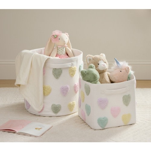 Embroidered Hearts Storage Collection | Pottery Barn Kids