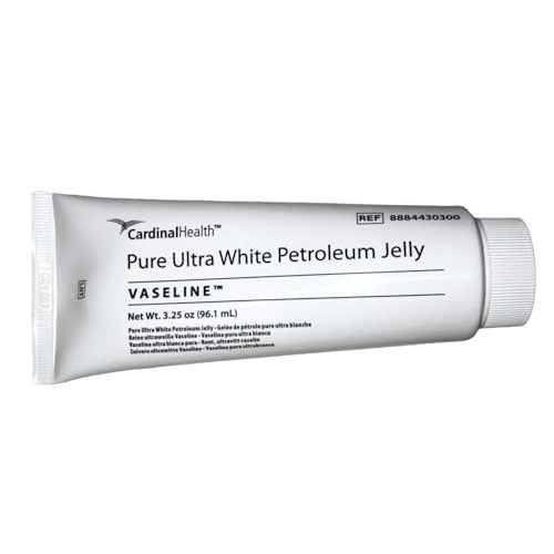 5 Pack Medical Grade Vaseline Pure Ultra White Petroleum Jelly, 3.25 oz (97.5 mL) Tubes ONLY by Kendall/Covidien