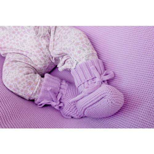 Knitted Baby Booties | Lilac