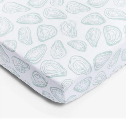 Organic Cotton Crib Sheets by Lewis - Oyster in Agave
