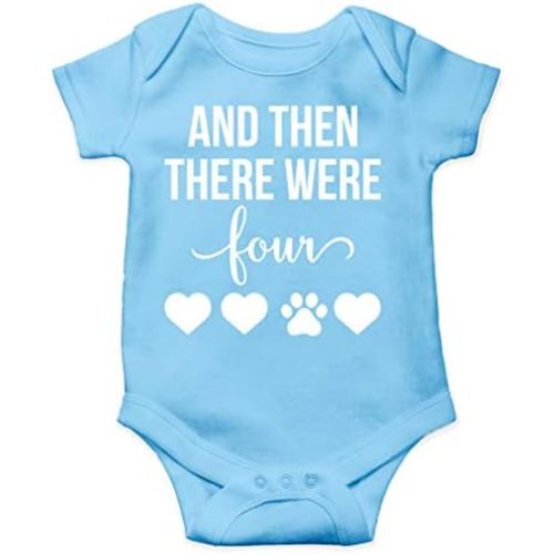 AW Fashions And Then There Were Four Baby Bodysuit Cute Newborn Boy Outfit Funny Baby Romper Girl Clothes