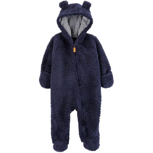 Carter's Hooded Sherpa Pram (9 Months-Navy)