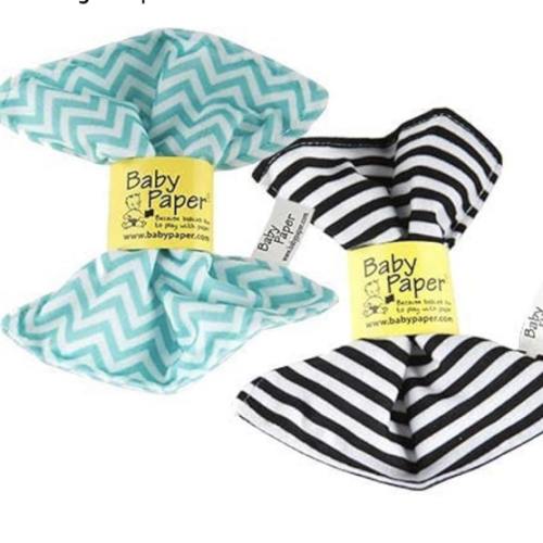 Baby Paper – 2 Pack of Crinkly, Sensory Toys, Black & White Stripe, Turquoise Zig Zag