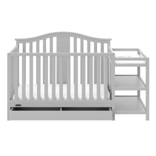 Graco Solano 5-in-1 Convertible Crib And Changer With Drawer - Pebble Gray