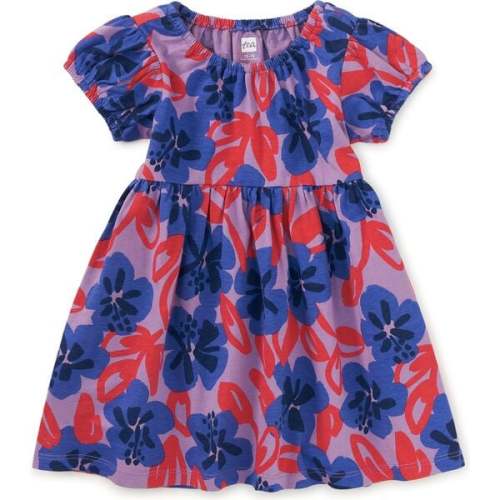Puff Sleeve Empire Dress, Pop Hibiscus - Tea Collection | Maisonette