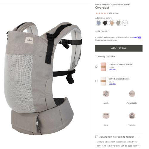 Coast Overcast Newborn Baby Carrier | Baby Tula US