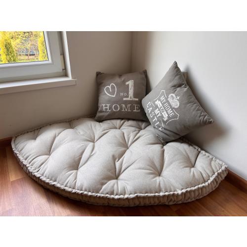 Hemp Reading nook cushion Hemp fiber in non-dyed linen fabric / Floor cushion /
