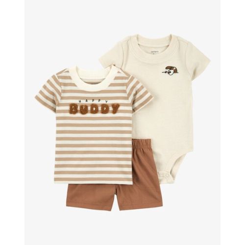 Baby 3-Piece Striped Outfit Set - Brown - Carter's | Carter's