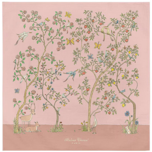 Atelier Choux Paris Baby Organic Cotton In Bloom Swaddle Blanket with Gift Box