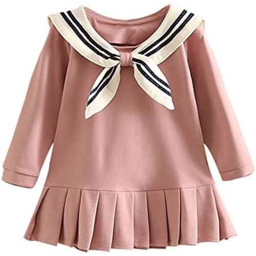 Mud Kingdom Pleated Dress Long Sleeve for Girls School Style