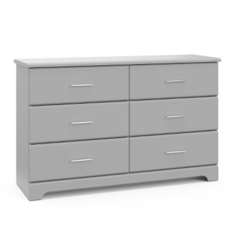 Storkcraft Brookside 6 Drawer Dresser with Interlocking Drawers, Color: Pebble Gray