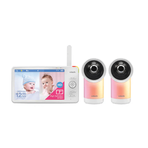 VTech - 2 Camera 1080p Smart WiFi Remote Access Baby Monitor