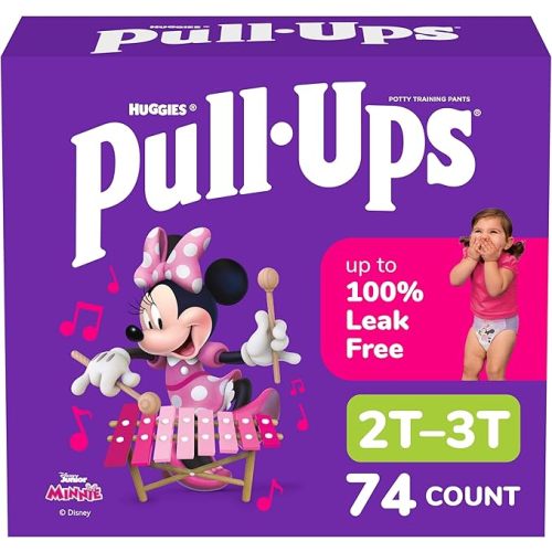 Pull-Ups Girls' Potty Training Pants, Size 2T-3T Training Underwear (16-34 lbs), 124 Count (4 packs of 31)