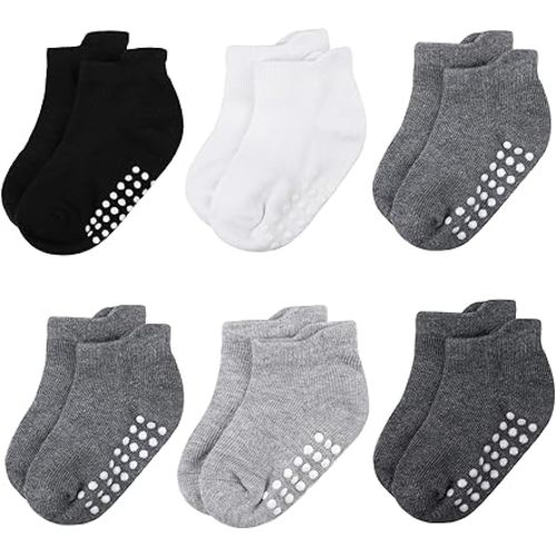 baby socks, cotton children's non-slip socks ankle socks, non-slip grip ankle socks, for toddlers, boys, girls