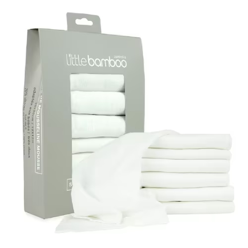 Little Bamboo Muslin Wash Cloth Natural 6 Pack. 104294