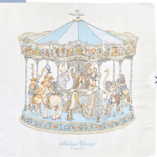 Atelier Choux Carré – Blue Carousel Swaddle | Caitlin Wilson