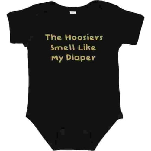 Purdue Fan TheHoosiers Smells Like My Diaper Funny Baby Bodysuit (6 Months)