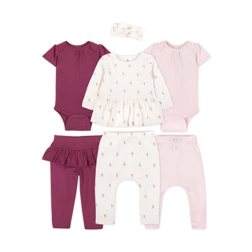 Little Star 100% Organic Cotton 6 Piece Baby Girl Outfit Set