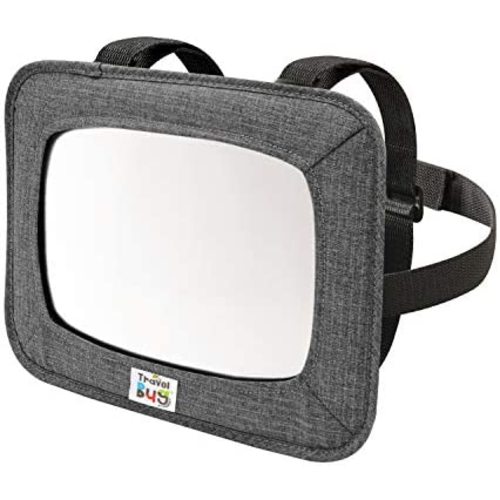 Travel Bug Soft Sided Rear & Forward Facing Safety Mirror for Baby & Toddler - Shatter Resistant - Jumbo Baby Car Mirror