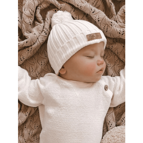 Little B's Ribbed Beanie - Milk